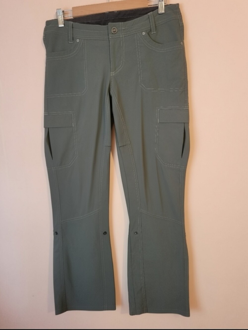 Kuhl Splash Roll-Up Cargo Pants, Olive Green, 32 Waist, Size 12, EUC - Picture 4 of 10